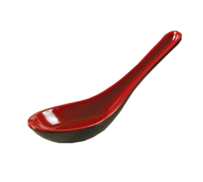 Yanco CR-7001 5.5" W Black and Red Melamine Two-Tone Soup Spoon