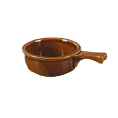 Yanco OS-15-B 15 Oz. Brown Round Porcelain Accessories Onion Soup Crock