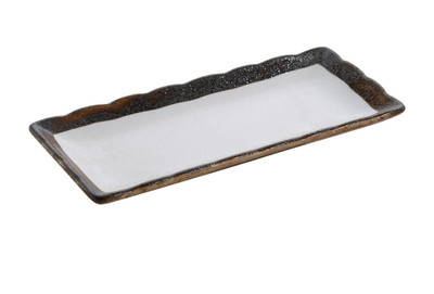 Yanco RO-2110 10" W x 4.25" D Rectangular Porcelain Rockeye Sushi Plate