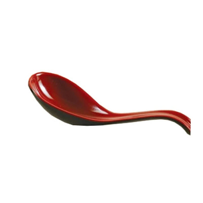 Yanco CR-7002 6.5" W Black and Red Melamine Two-Tone Spoon