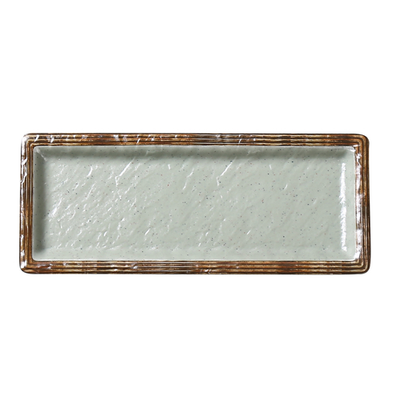 Yanco YO-3010 9.5&quot; W x 0.75&quot; H x 3.75&quot; D Rectangular Melamine Yoto Sushi Plate