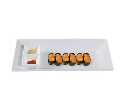 Yanco RM-218 18" L x 10.5" W White Melamine Rectangular Rome Plate