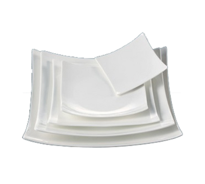 Yanco FU-108 7.5&quot; W x 7.5&quot; D Square Porcelain Fuji Sushi Plate