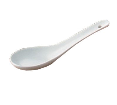 Yanco AC-005 5.5&quot; L Super White Porcelain Abco Soup Spoon