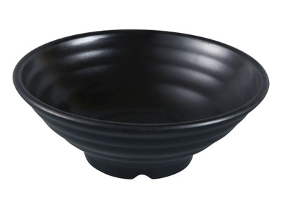 Yanco BP-3018 32 Oz. 8" W Melamine Round Asian Style Black Pearl Bowl