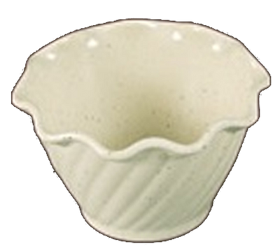 Yanco AD-005 3.75" Dia. Beige Melamine Round Ardis Dessert Dish
