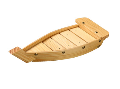 Yanco WS-113 13.25" W x 2.25" H x 5.75" D Boat Wood Sushi Boat