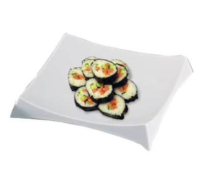 Yanco RM-4209 8.5" W x 8.5" D Square Melamine Rome Sushi Plate