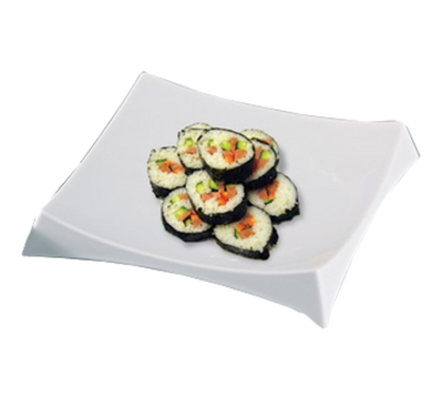 Yanco RM-4209 8.5&quot; W x 8.5&quot; D Square Melamine Rome Sushi Plate