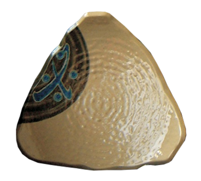 Yanco JP-1508 8&quot; W x 8&quot; D Triangular Melamine Japanese Sushi Plate