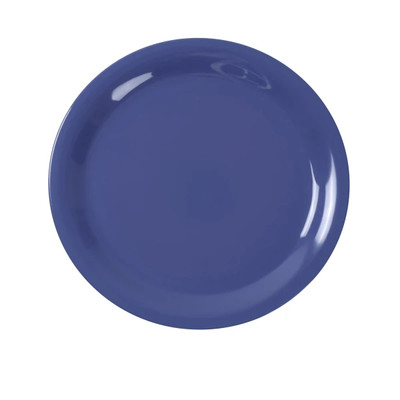 Yanco MS-110BU 10.5" Dia. Blue Melamine Round Narrow Rim Milestone Plate - 2 Dozen per Case
