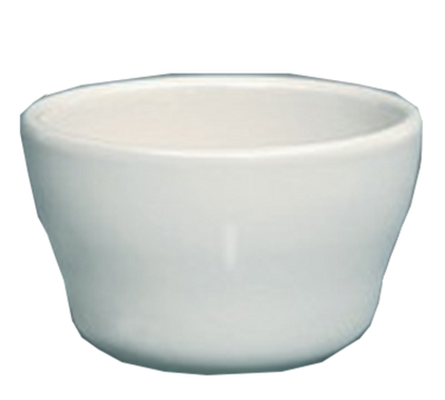 Yanco RE-46 6 Oz. 3.75" Dia. American White Ceramic Round Recovery Bouillon Cup