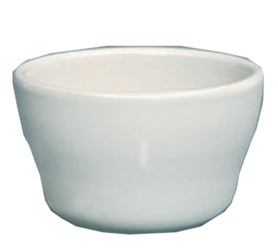 Yanco RE-46 6 Oz. 3.75" Dia. American White Ceramic Round Recovery Bouillon Cup