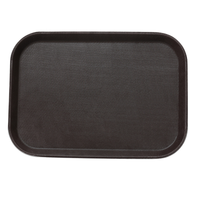 Yanco FT-1216 16" W x " H x 12" D Brown Fiberglass Rectangular Serving Tray