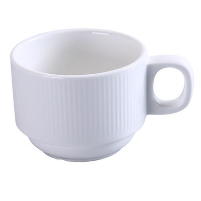 Yanco SI-001 7 Oz. White Porcelain Siena Coffee or Tea Cup
