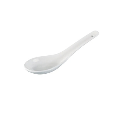 Yanco PS-005 5.5" W White Porcelain Piscataway Soup Spoon