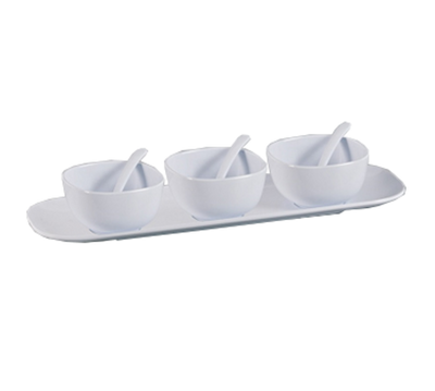 Yanco RM-9002 White Melamine 3 Rome Condiment Bowl Set