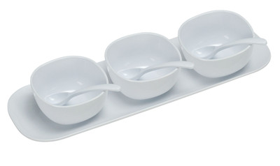 Yanco RM-9002 White Melamine 3 Rome Condiment Bowl Set