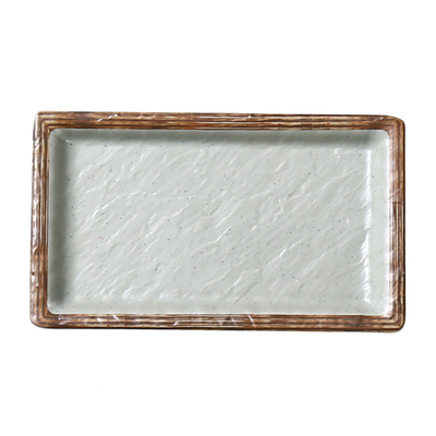 Yanco YO-3006 6.5" W x 0.75" H x 3.75" D Rectangular Melamine Yoto Sushi Plate