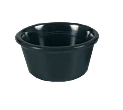 Yanco NC-536BK 2 Oz. Black Round Smooth Melamine Nu-Classic Ramekin