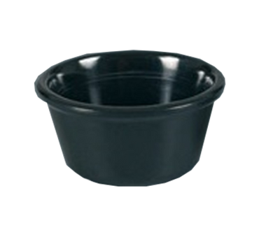 Yanco NC-536BK 2 Oz. Black Round Smooth Melamine Nu-Classic Ramekin