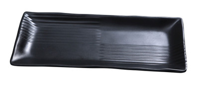 Yanco BP-2213 14.25" W Melamine Rectangular Asian Style Black Pearl Plate