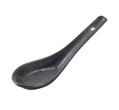 Yanco DB-7002 5.5" W Black Porcelain Diamond Black Spoon