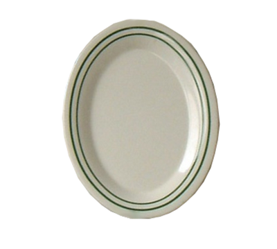 Yanco PT-221 11.5" W x 0.75" H x 8" D Beige Melamine Oval Pine Tree Platter