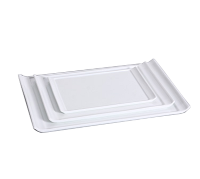 Yanco FU-1313 13" W x 9" D Bone White Porcelain Rectangular Fuji Display Plate
