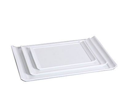 Yanco FU-1313 13" W x 9" D Bone White Porcelain Rectangular Fuji Display Plate