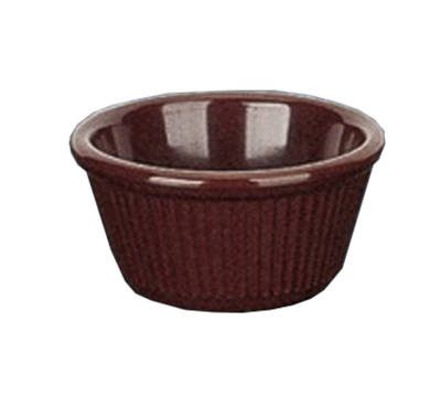 Yanco NC-507C 1.5 Oz. Brown Round Fluted Melamine Nu-Classic Ramekin
