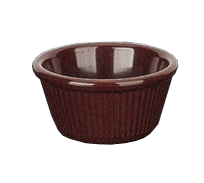 Yanco NC-507C 1.5 Oz. Brown Round Fluted Melamine Nu-Classic Ramekin