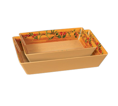Yanco OL-618 212 Oz. 17.75" W Melamine Rectangular Pattern Design Olive Bowl