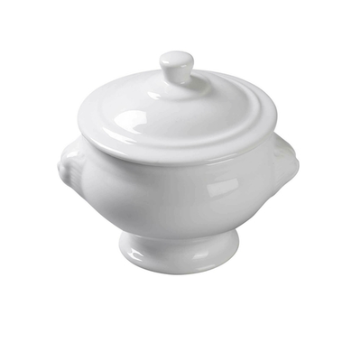 Yanco LB-15-L 15 Oz. White Round Porcelain Accessories Lion Bouillon