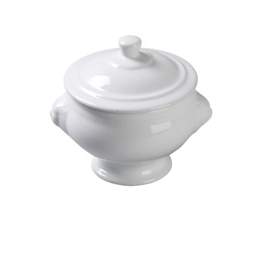 Yanco LB-15-L 15 Oz. White Round Porcelain Accessories Lion Bouillon