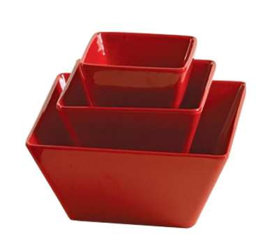 Yanco ME-4107 2 Qt. 7.5" W Speckled Red Melamine Square Mexico Bowl
