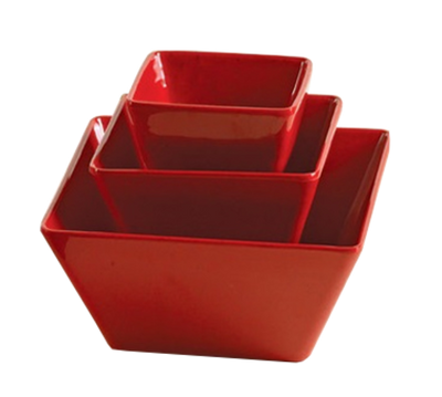 Yanco ME-4107 2 Qt. 7.5" W Speckled Red Melamine Square Mexico Bowl