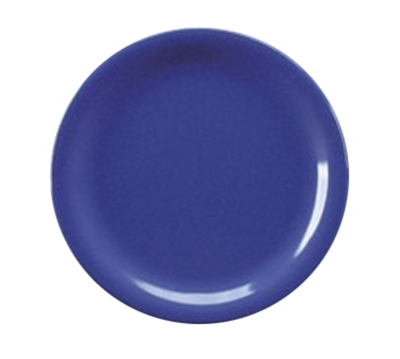 Yanco MS-109BU 9" Dia. Blue Melamine Round Narrow Rim Milestone Plate