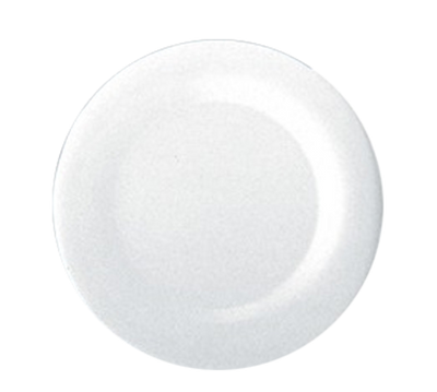 Yanco MS-010WT 10.5" Dia. White Melamine Round Wide Rim Milestone Plate