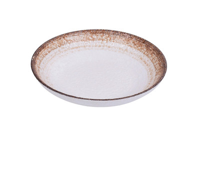 Yanco RO-2609 30 Oz. White or Brown Porcelain Round Rockeye-2 Salad or Pasta Bowl