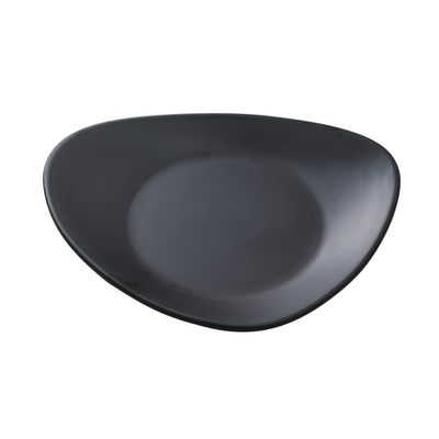 Yanco MO-108BK 8&quot; L x 6.5&quot; W Black Matte Finish Melamine Triangular Moderne Plate