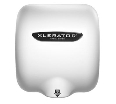 Excel Dryer XL-BW White Thermoset Resin Surface Mounted Fixed Nozzle Automatic XLERATOR Hand Dryer - 110-120 Volts