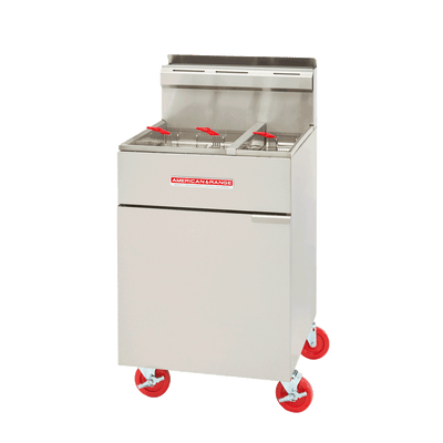 American Range AF-50/25 22.75" W Stainless Steel Natural Gas Full &amp; Half Size Fryer - 200,000 BTU