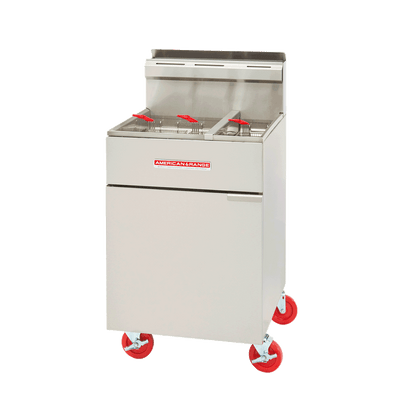 American Range AF-50/25 22.75" W Stainless Steel Natural Gas Full & Half Size Fryer - 200,000 BTU