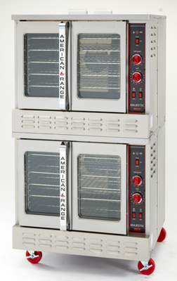 American Range M-2 40" W Natural Gas Double Deck Majestic Convection Oven - 180,000 BTU