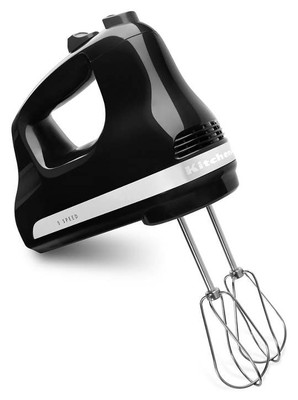 KitchenAid KHM512OB Onyx Black Stainless Steel Turbo Beater 5 Speed Ultra Power Hand Mixer