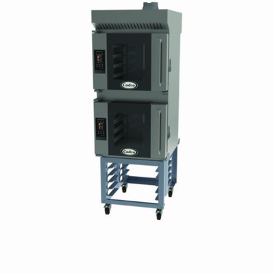 Cadco BLS-4HTR-2H 78.75" H Stainless Steel Bakerlux TOUCH Heavy-Duty Convection Oven - 16 Amps