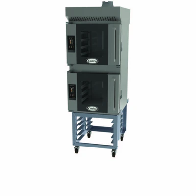 Cadco BLS-4HTR-2H 78.75" H Stainless Steel Bakerlux TOUCH Heavy-Duty Convection Oven - 16 Amps