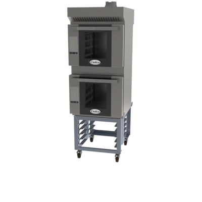 Cadco BLS-4HLD-2H Stainless Steel Half Size Electric Standard Bakerlux LED Heavy-Duty Convection Oven - 208-240 Volts