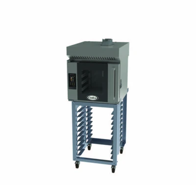 Cadco BLS-4HTR-1H 67.52" H Stainless Steel Bakerlux TOUCH Heavy-Duty Convection Oven - 16 Amps